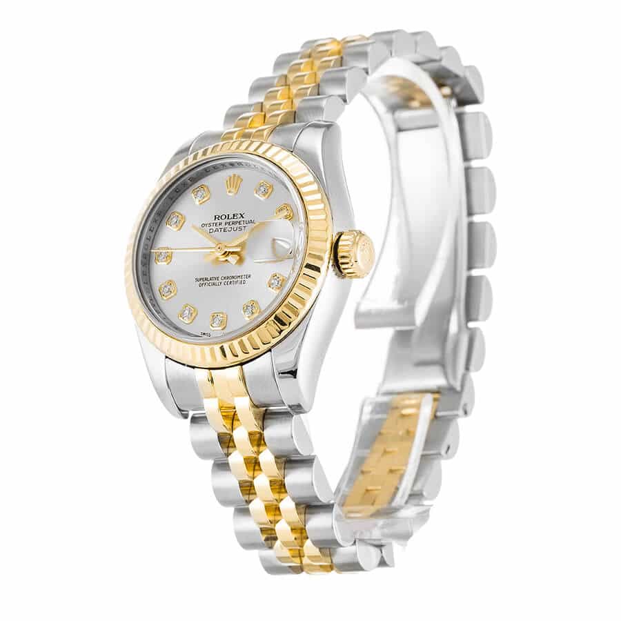 Rolex Datejust 179173 Yellow Gold & Diamond Silver Dial Replica - Image 2