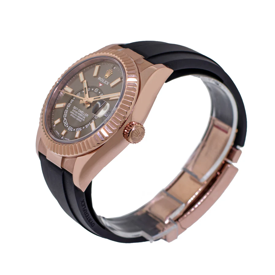 Rolex Sky-Dweller 326935-0007 SRO Automatic Everose Rhodium Dial Rubber Strap Replica - Image 2