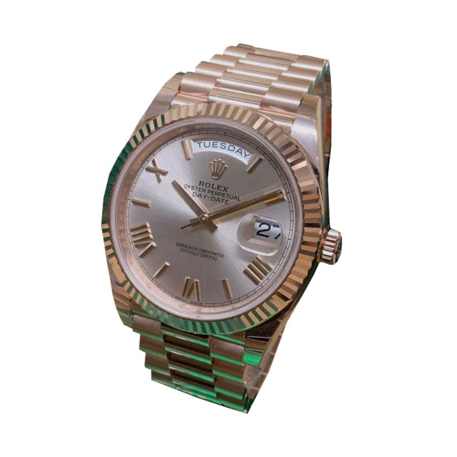 Rolex Day-Date 228235 AR Rose Gold Wrapped Rhodium Dial Replica - Image 2